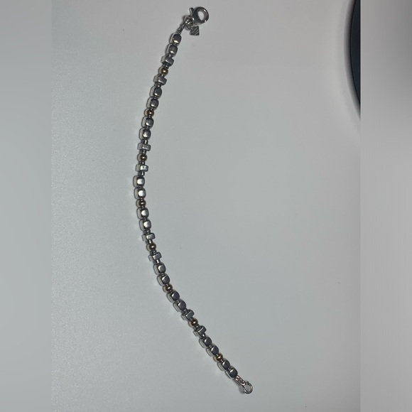 Silpada Vintage Sterling Silver Chunks & Gold Filled Beaded Bracelet - Picture 14 of 15